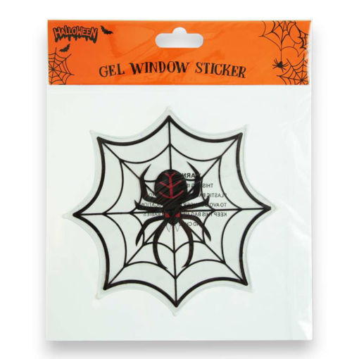 Picture of HALLOWEEN GEL WINDOW STICKER SPIDER & WEB